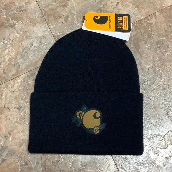 Carhartt Accessories - Carhartt black floral patch beanie NWT